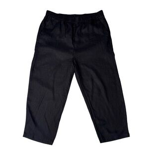 Quince Women's Black Linen Pull On Pants Size XL